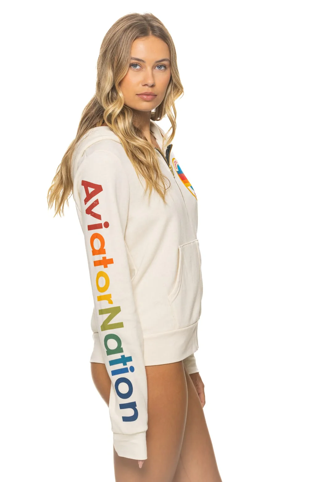 AVIATOR NATION HOODIE - VINTAGE WHITE