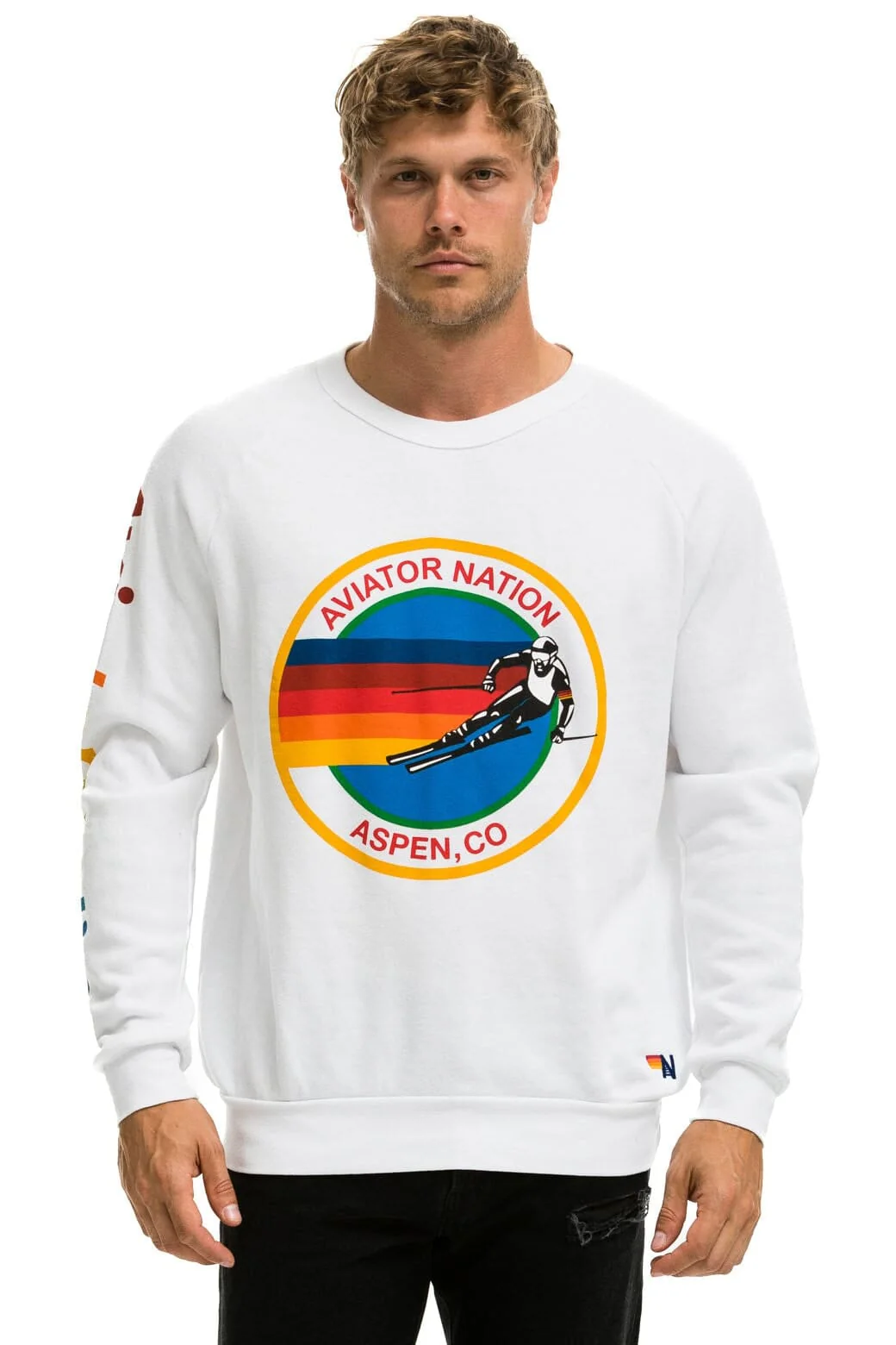 AVIATOR NATION ASPEN SWEATSHIRT - WHITE