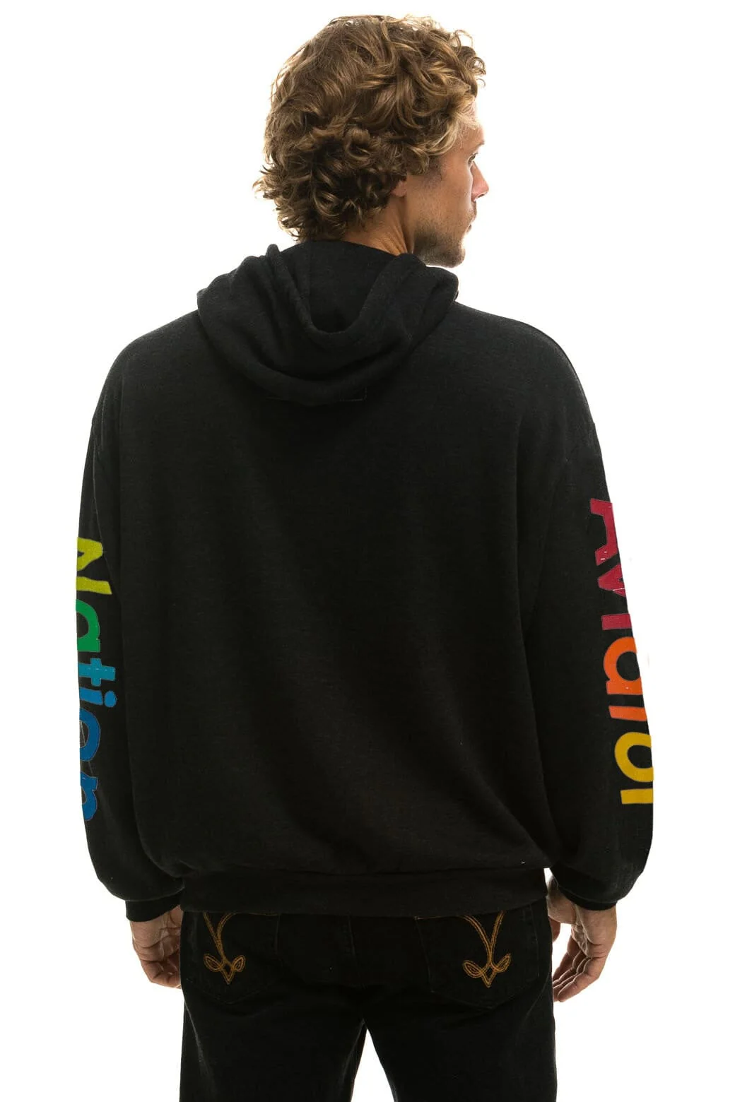 AVIATOR NATION MILL VALLEY RELAXED PULLOVER HOODIE - BLACK