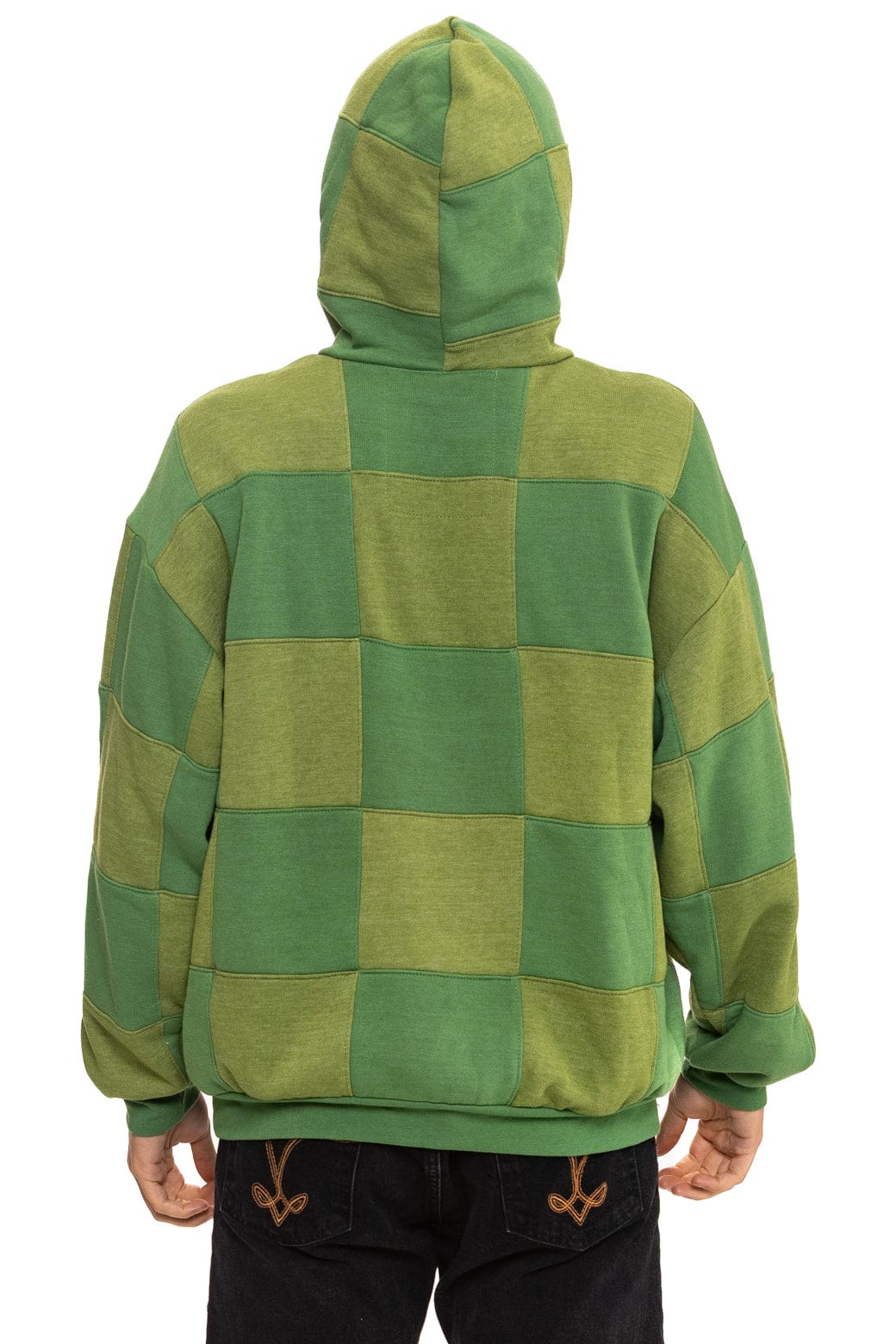 14942-check-quilt-relaxed-pullover-hoodie-jungle-green-palm-9.jpg CHECK QUILT RELAXED PULLOVER HOODIE - JUNGLE GREEN // PALM