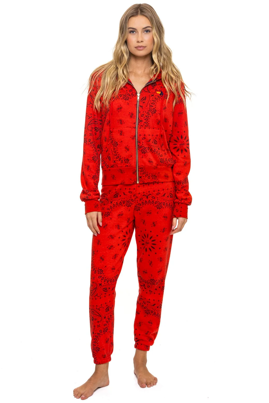 BANDANA ZIP HOODIE - RED