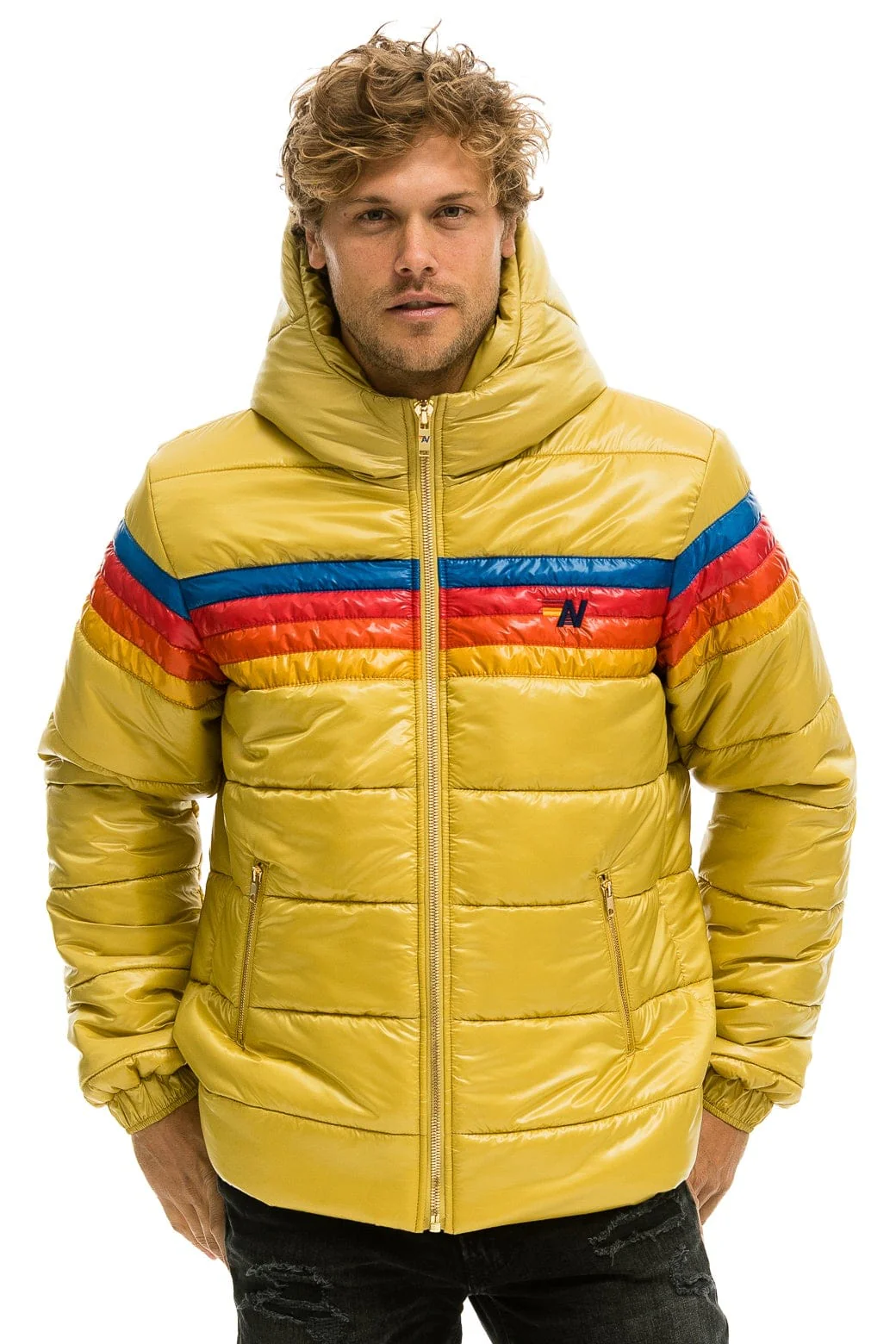15975-4-stripe-luxe-trekker-jacket-glossy-khaki-1.webp 4 STRIPE LUXE TREKKER JACKET - GLOSSY KHAKI