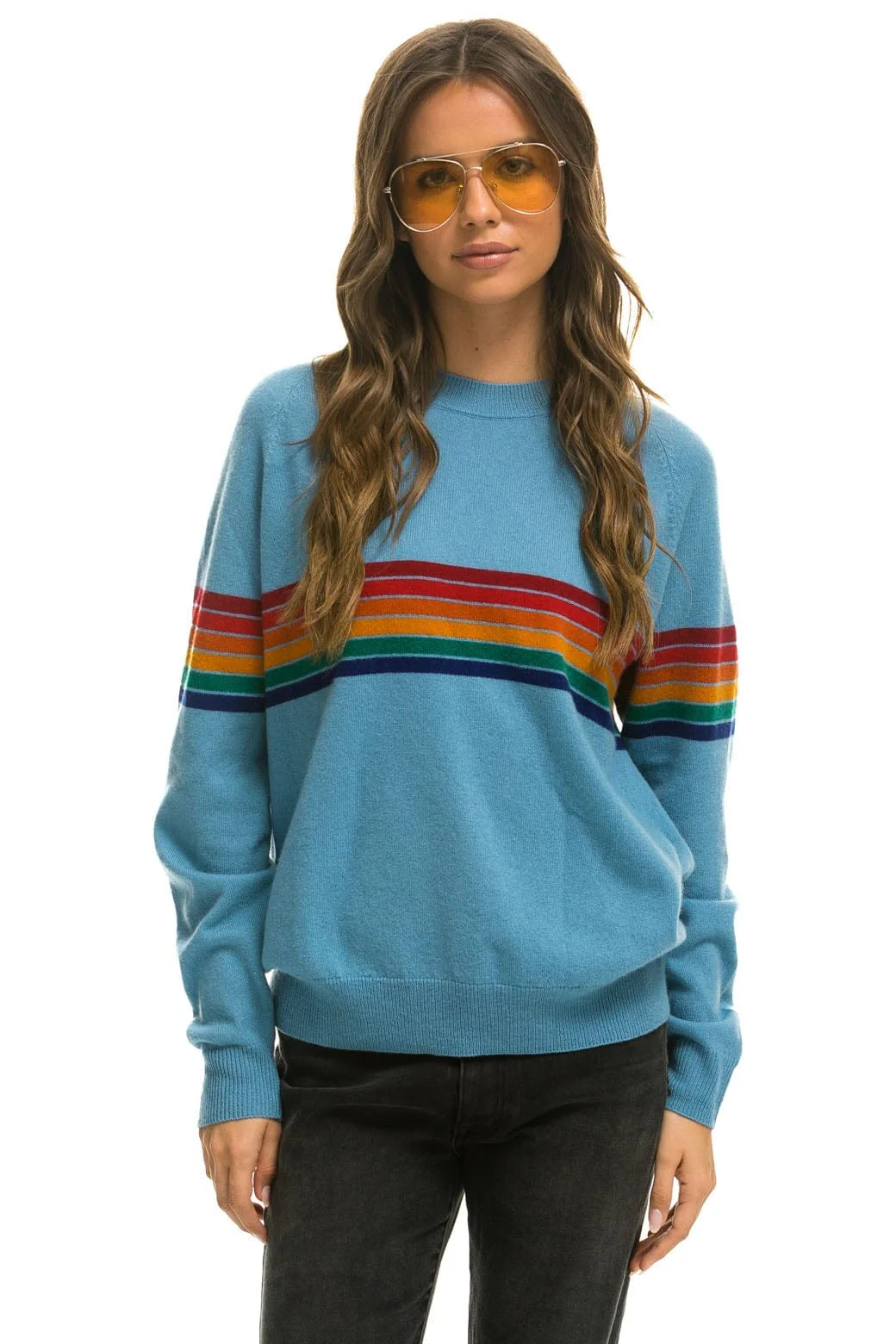 16651-rainbow-stripe-6-unisex-light-cashmere-sweater-ocean-1.webp RAINBOW STRIPE 6 UNISEX LIGHT CASHMERE SWEATER - OCEAN