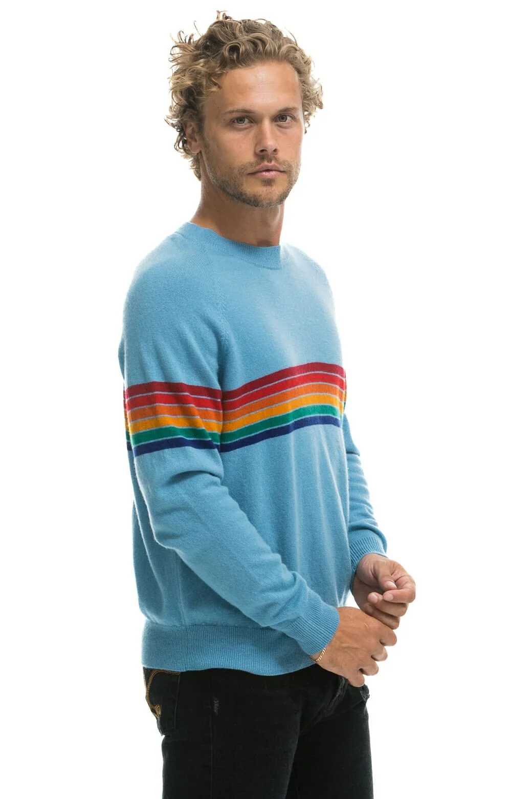 16651-rainbow-stripe-6-unisex-light-cashmere-sweater-ocean-6.webp RAINBOW STRIPE 6 UNISEX LIGHT CASHMERE SWEATER - OCEAN