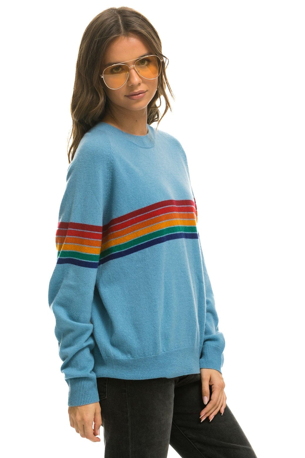 16651-rainbow-stripe-6-unisex-light-cashmere-sweater-ocean-7.jpg RAINBOW STRIPE 6 UNISEX LIGHT CASHMERE SWEATER - OCEAN