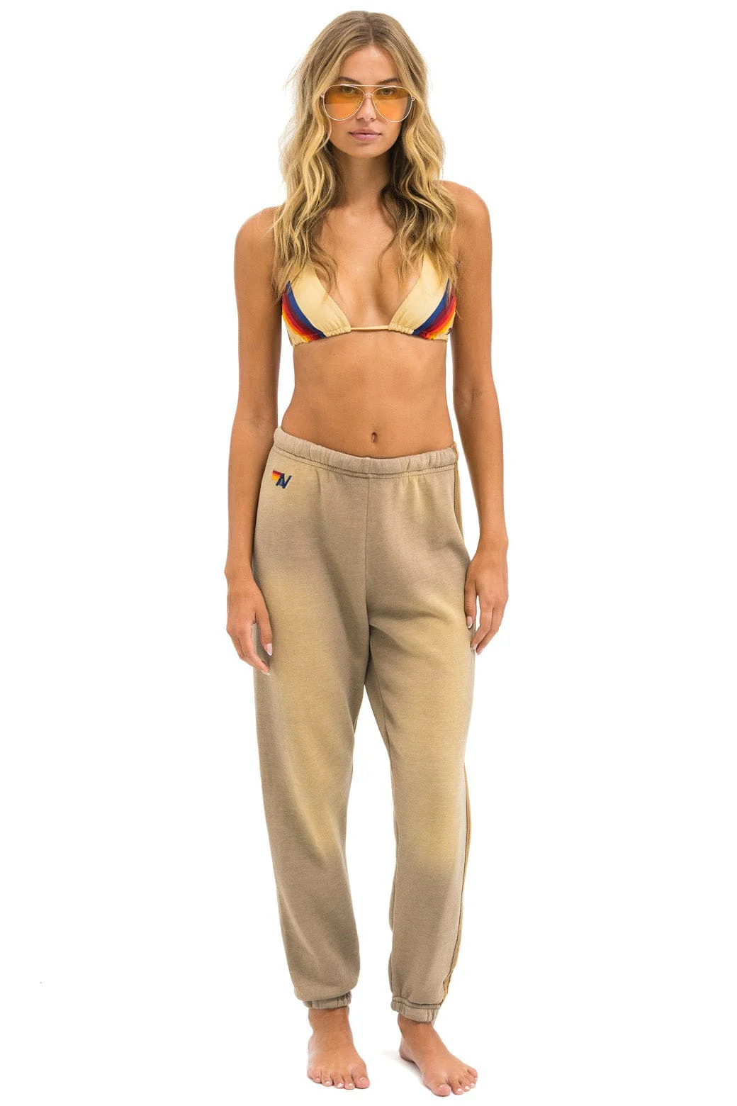 19409-5-stripe-sweatpants-faded-tan-2.webp 5 STRIPE SWEATPANTS - FADED TAN