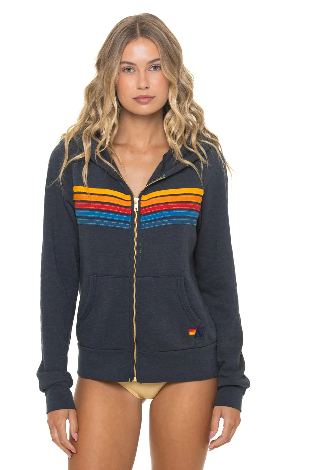 2000-5-stripe-hoodie-charcoal-1.webp 5 STRIPE HOODIE - CHARCOAL