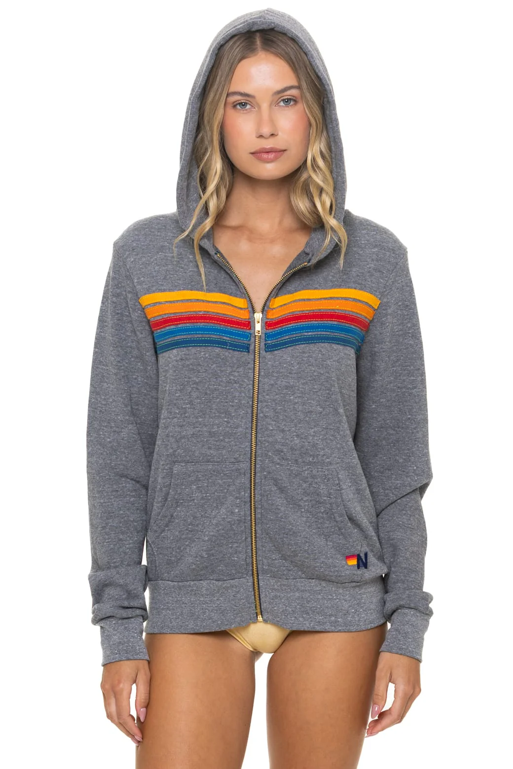 2032-5-stripe-hoodie-heather-grey-1.webp 5 STRIPE HOODIE - HEATHER GREY