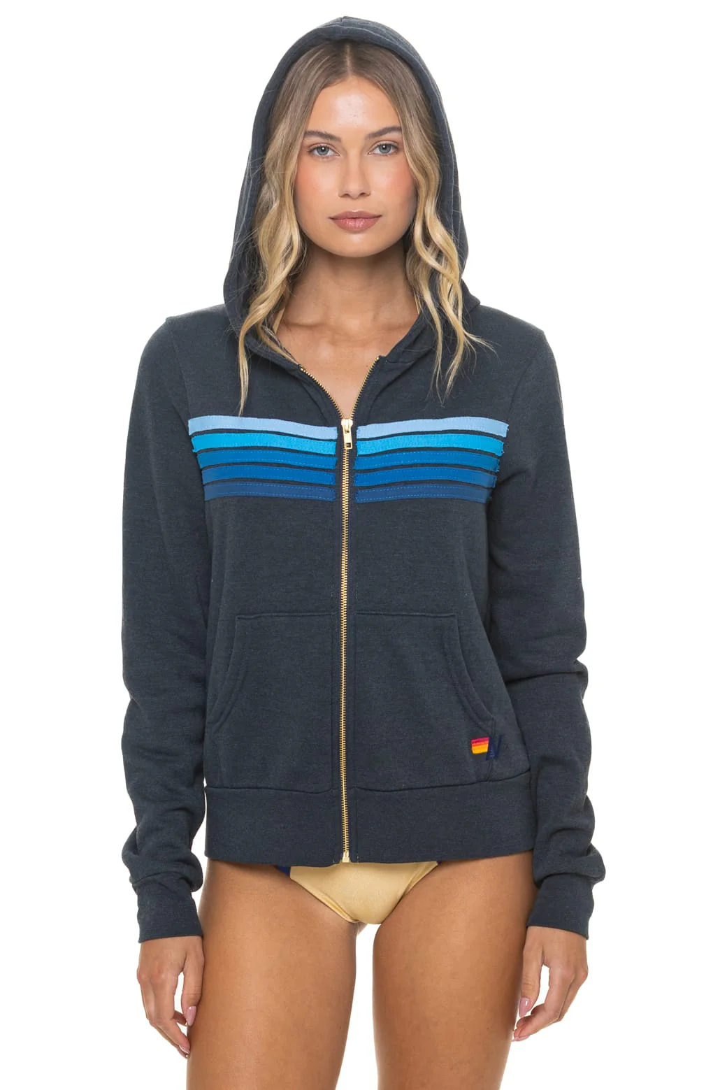 2070-5-stripe-hoodie-charcoal-blue-1.webp 5 STRIPE HOODIE - CHARCOAL // BLUE
