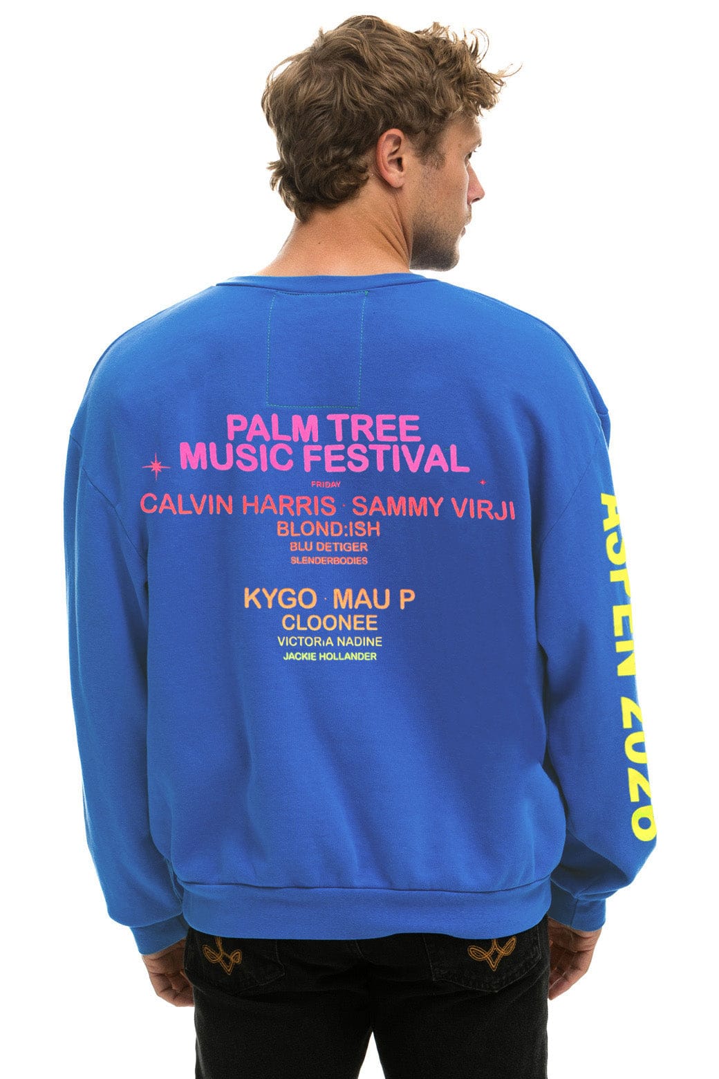 PALM TREE FEST ASPEN 2026 CREW SWEATSHIRT RELAXED - COBALT
