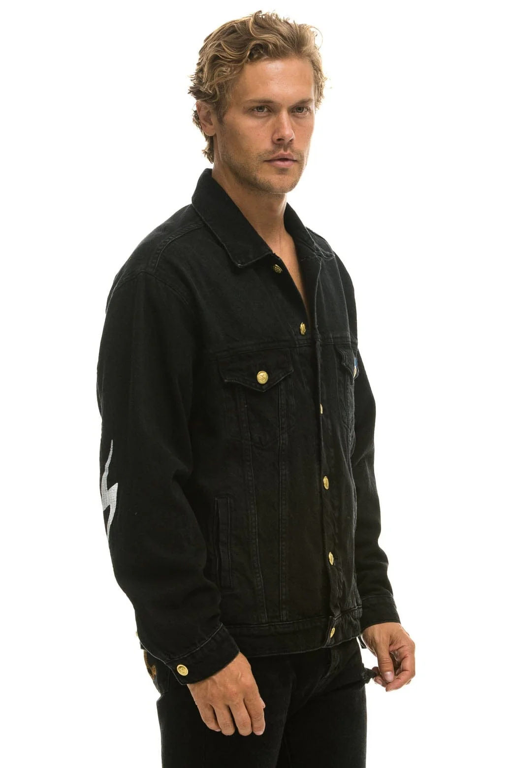 LOCALS ONLY OVERSIZED CONCERT DENIM JACKET - VINTAGE BLACK
