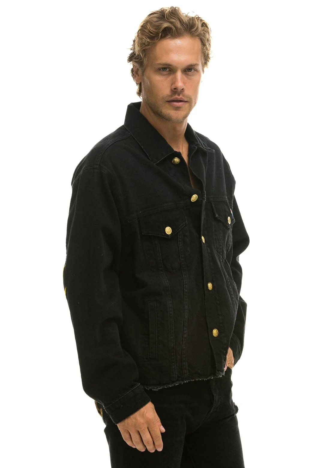 NEED FOR SPEED OVERSIZED CROP DENIM JACKET - VINTAGE BLACK