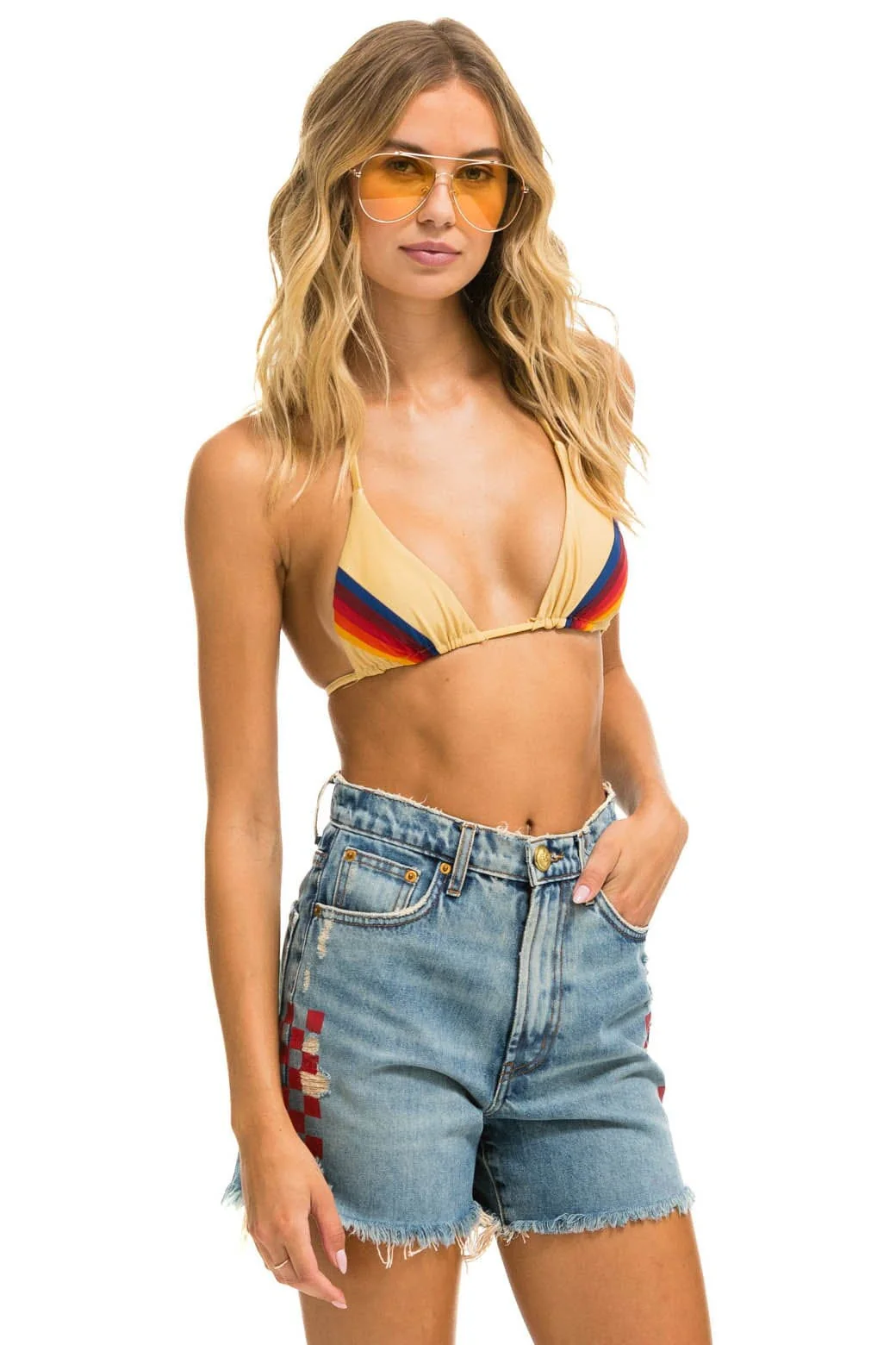 HI RISE SKATER CUTOFF SIDE RED CHECK - VINTAGE