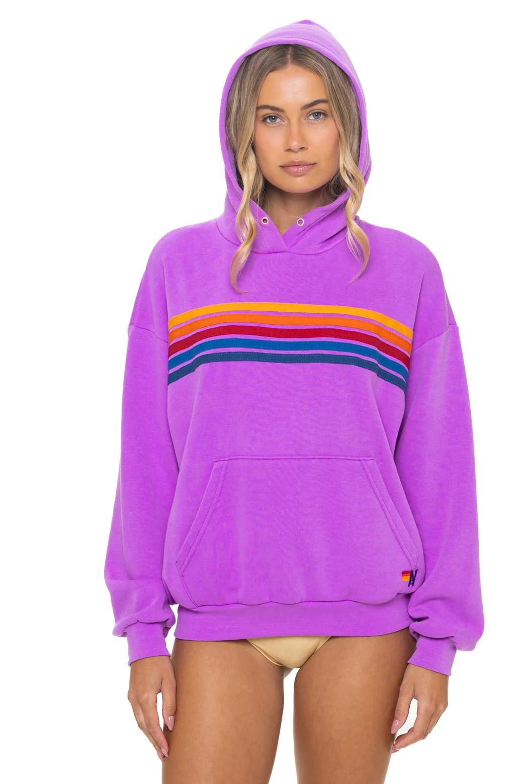 73-5-stripe-relaxed-pullover-hoodie-neon-purple-1.webp 5 STRIPE RELAXED PULLOVER HOODIE - NEON PURPLE