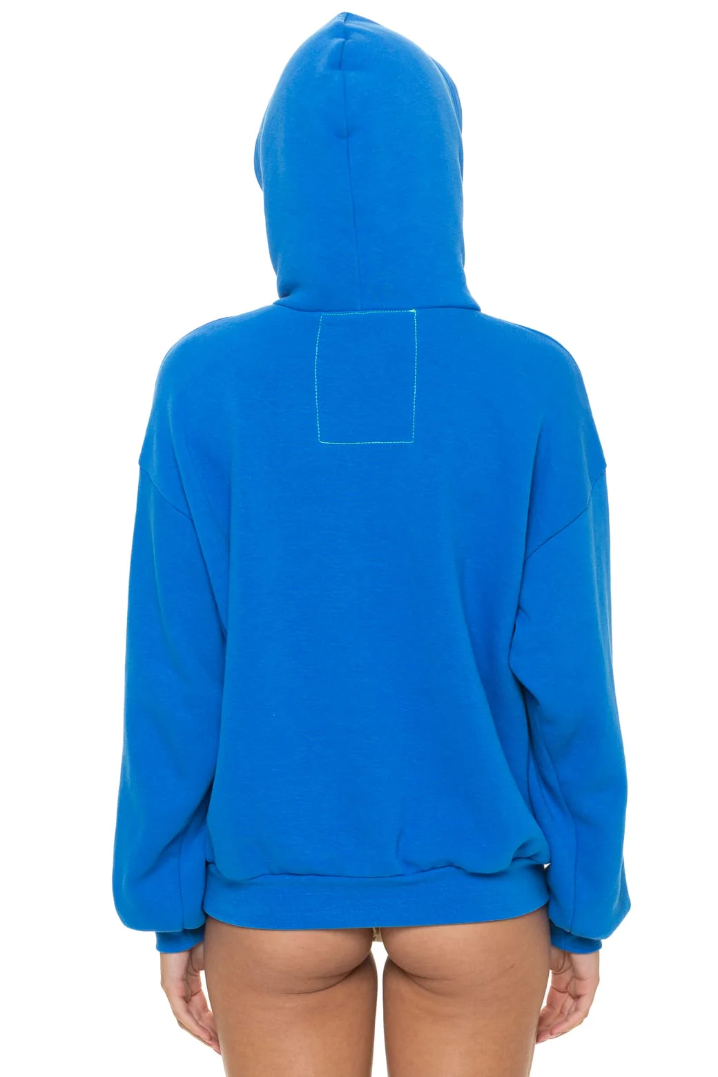 BOLT STITCH RELAXED PULLOVER HOODIE - OCEAN // WHITE