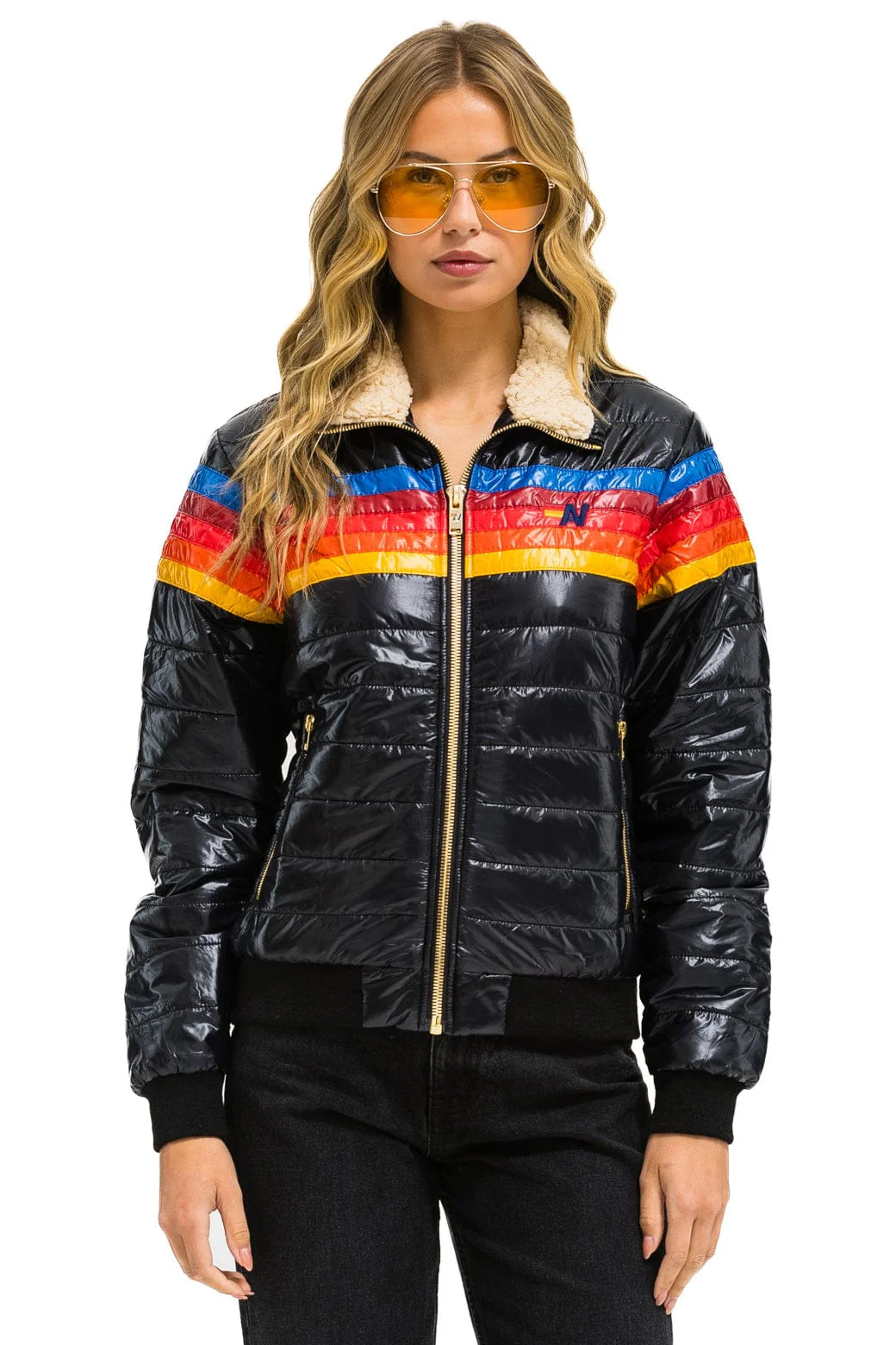 7726-5-stripe-jacket-glossy-black-1.webp 5 STRIPE JACKET - GLOSSY BLACK