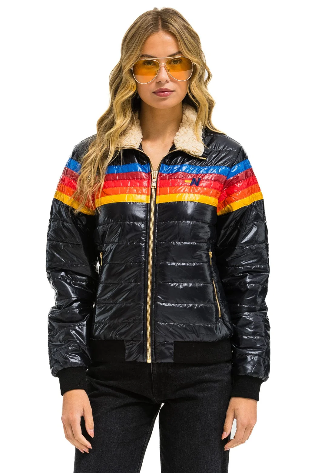7726-5-stripe-jacket-glossy-black-2.webp 5 STRIPE JACKET - GLOSSY BLACK