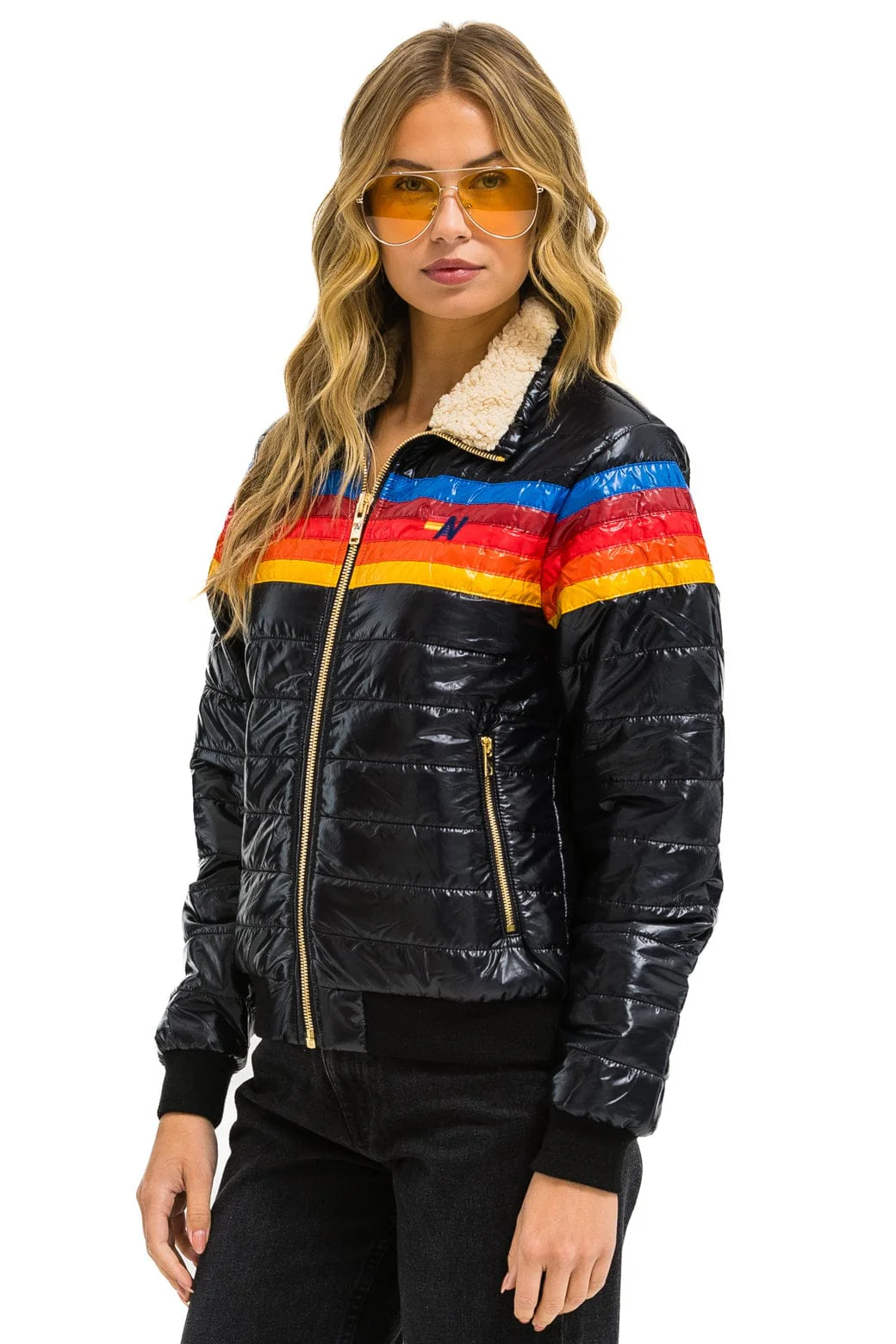 7726-5-stripe-jacket-glossy-black-3.webp 5 STRIPE JACKET - GLOSSY BLACK