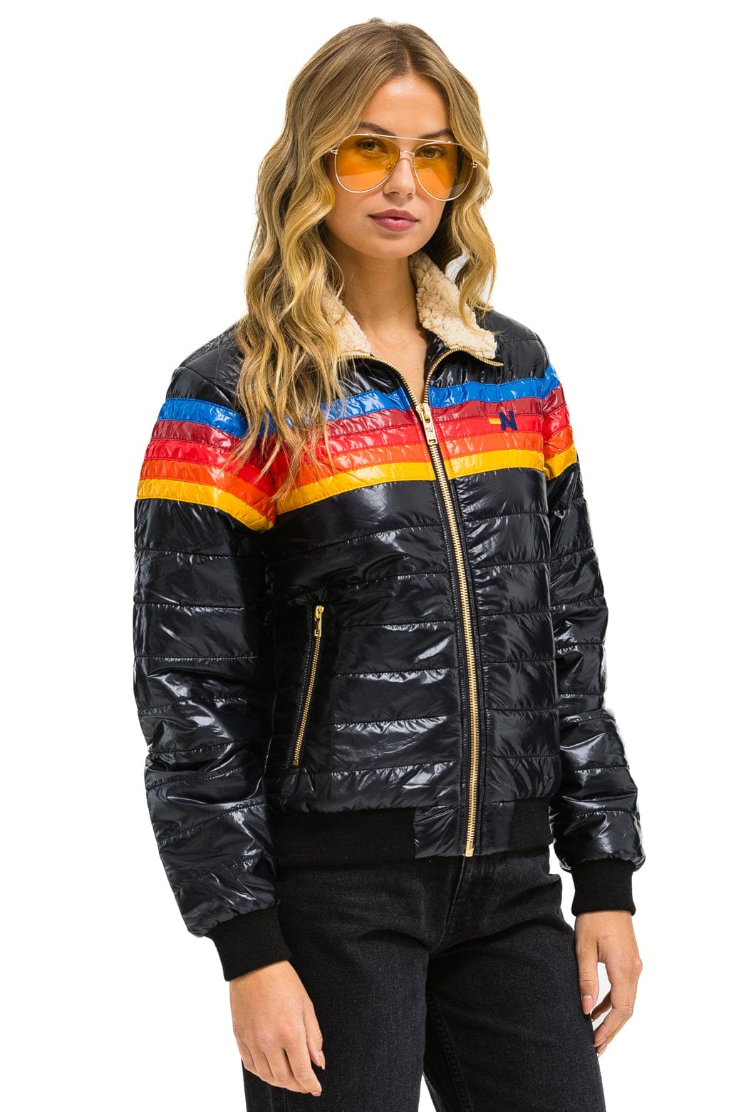 7726-5-stripe-jacket-glossy-black-4.jpg 5 STRIPE JACKET - GLOSSY BLACK