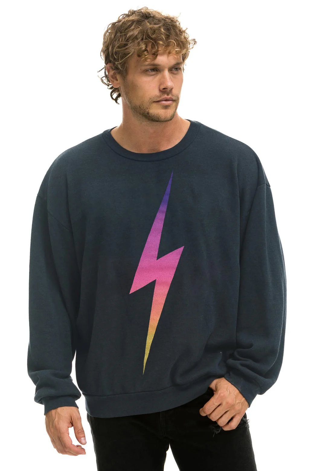 808-bolt-fade-relaxed-crew-sweatshirt-charcoal-pink-purple-2.webp BOLT FADE RELAXED CREW SWEATSHIRT - CHARCOAL // PINK // PURPLE