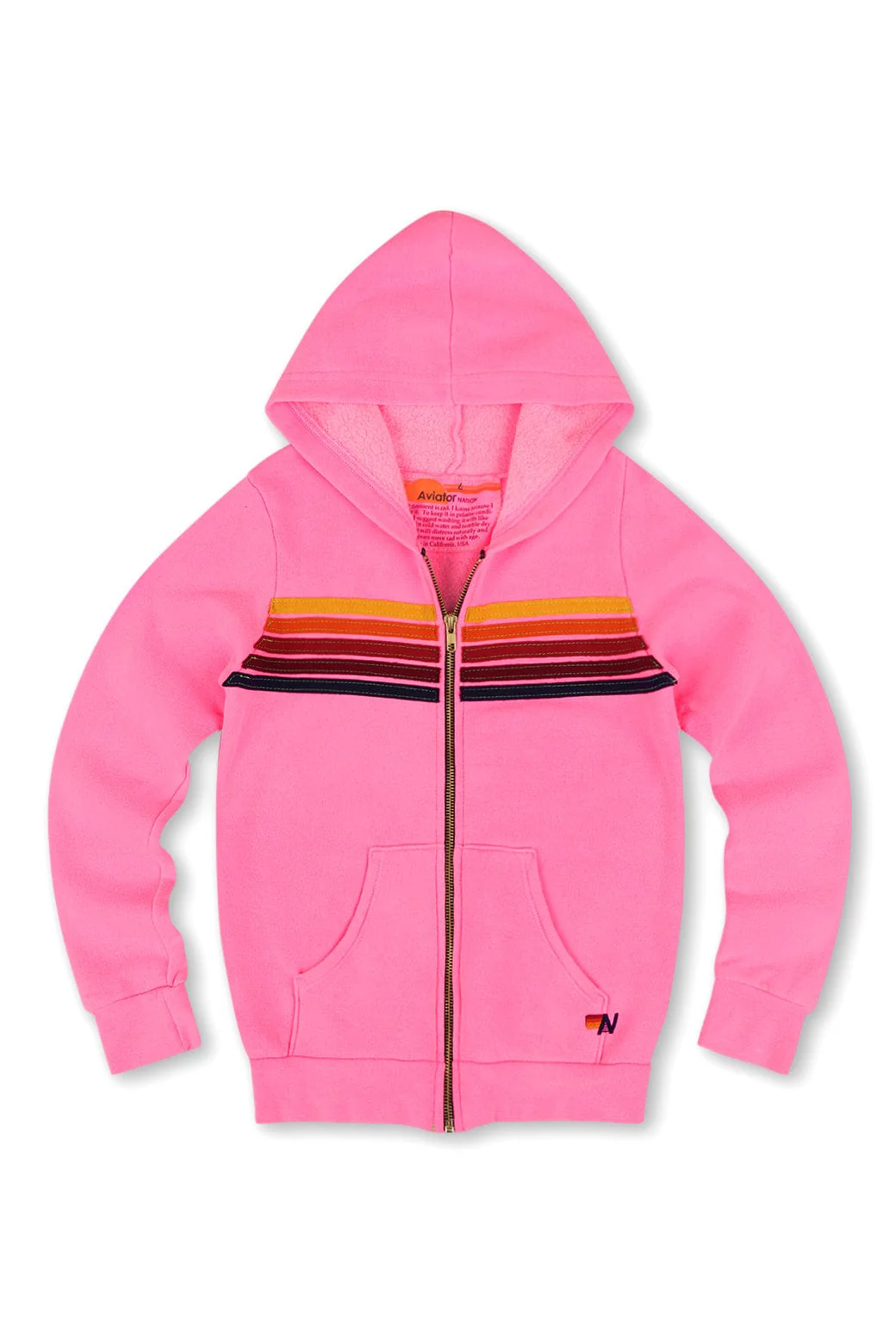 8358-kid-s-5-stripe-hoodie-neon-pink-1.webp KID'S 5 STRIPE HOODIE - NEON PINK