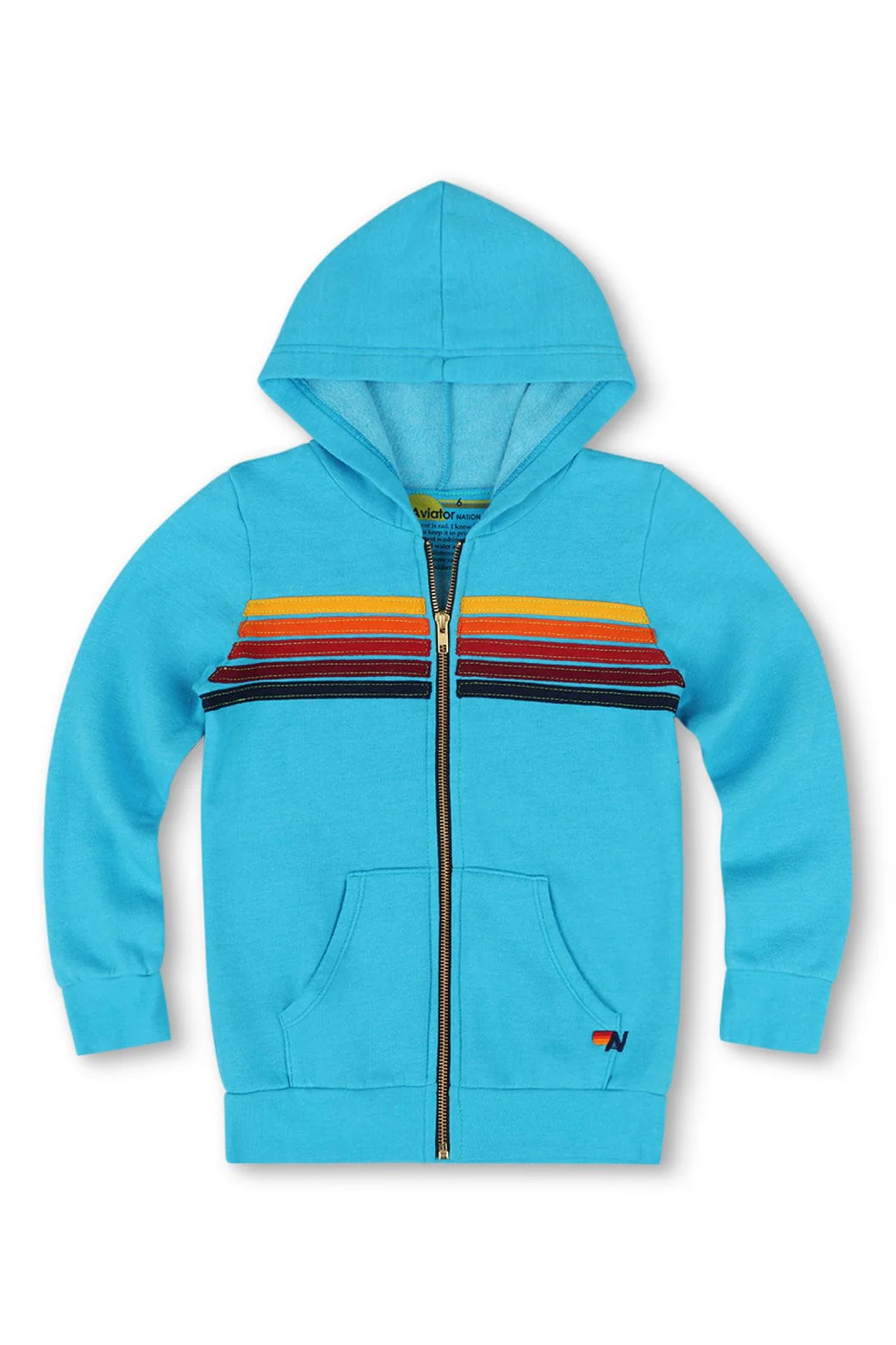 8374-kid-s-5-stripe-hoodie-neon-blue-1.webp KID'S 5 STRIPE HOODIE - NEON BLUE