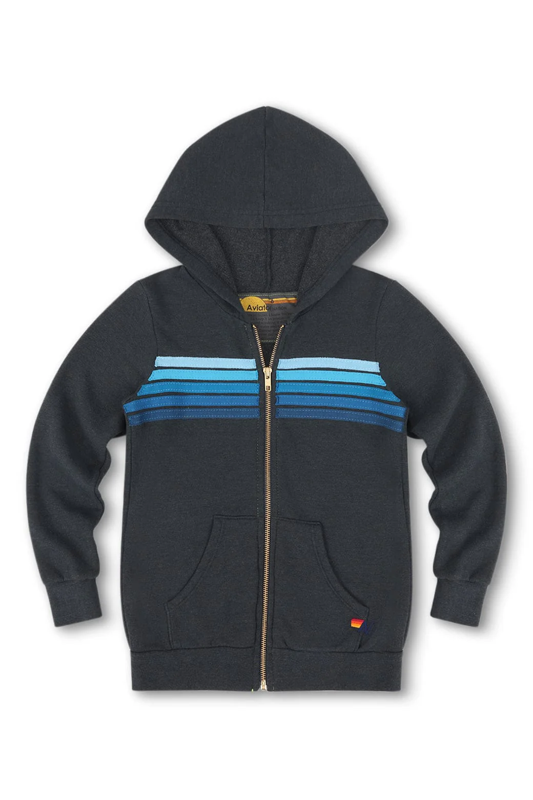 8382-kid-s-5-stripe-hoodie-charcoal-blue-1.webp KID'S 5 STRIPE HOODIE - CHARCOAL // BLUE