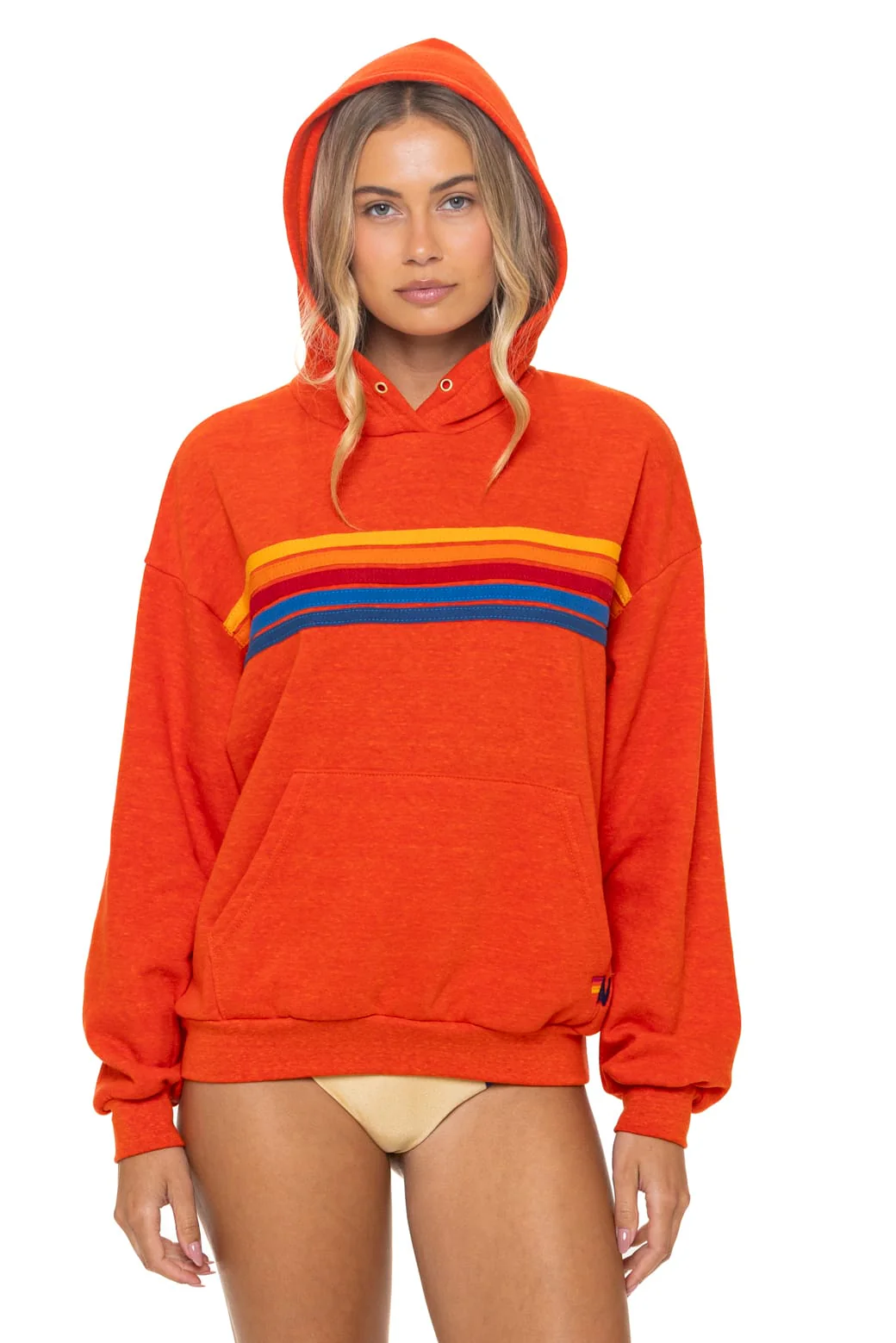 86-5-stripe-relaxed-pullover-hoodie-vintage-orange-1.webp 5 STRIPE RELAXED PULLOVER HOODIE - VINTAGE ORANGE