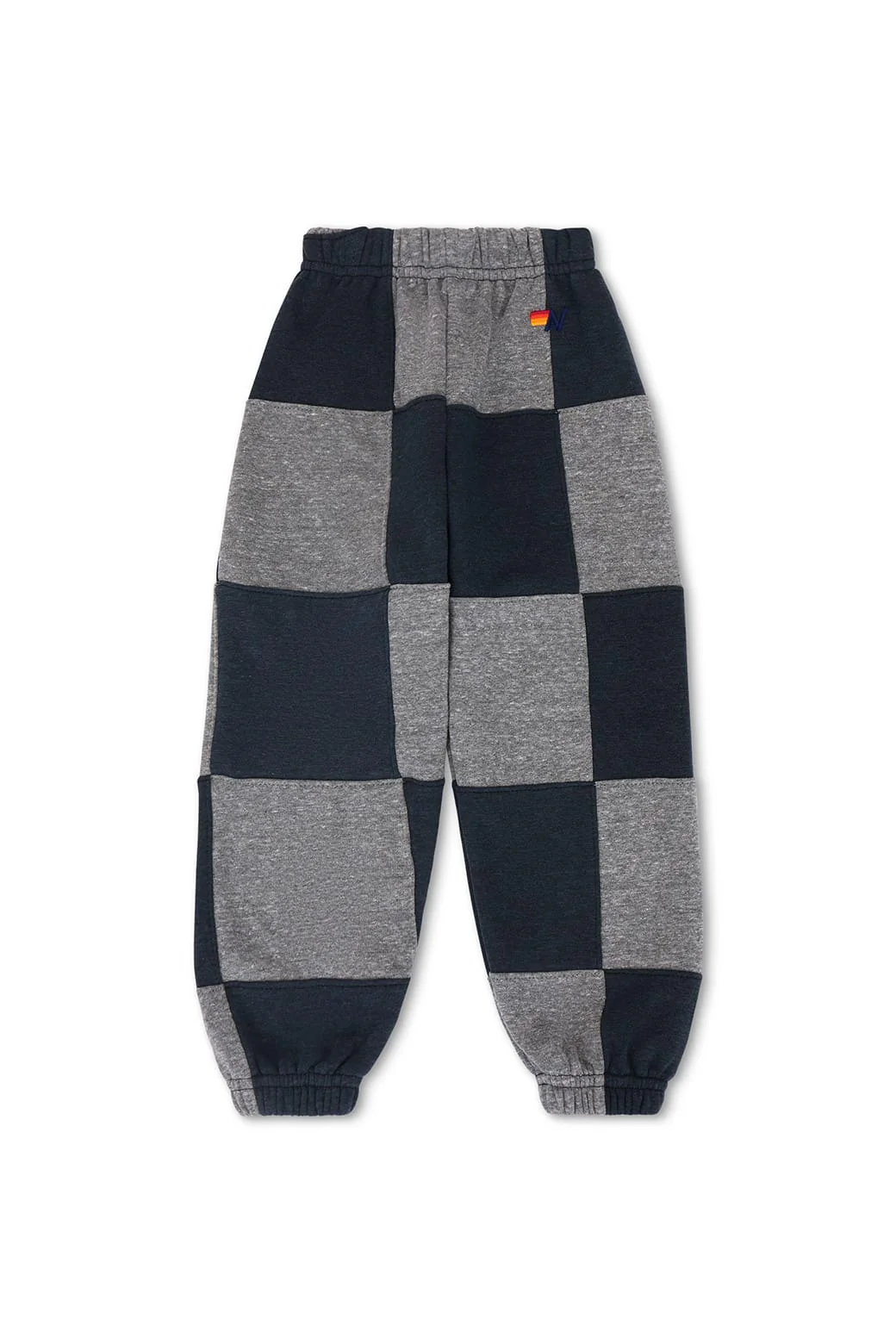 KID'S CHECK QUILTED SWEATPANTS - HEATHER GREY/CHARCOAL